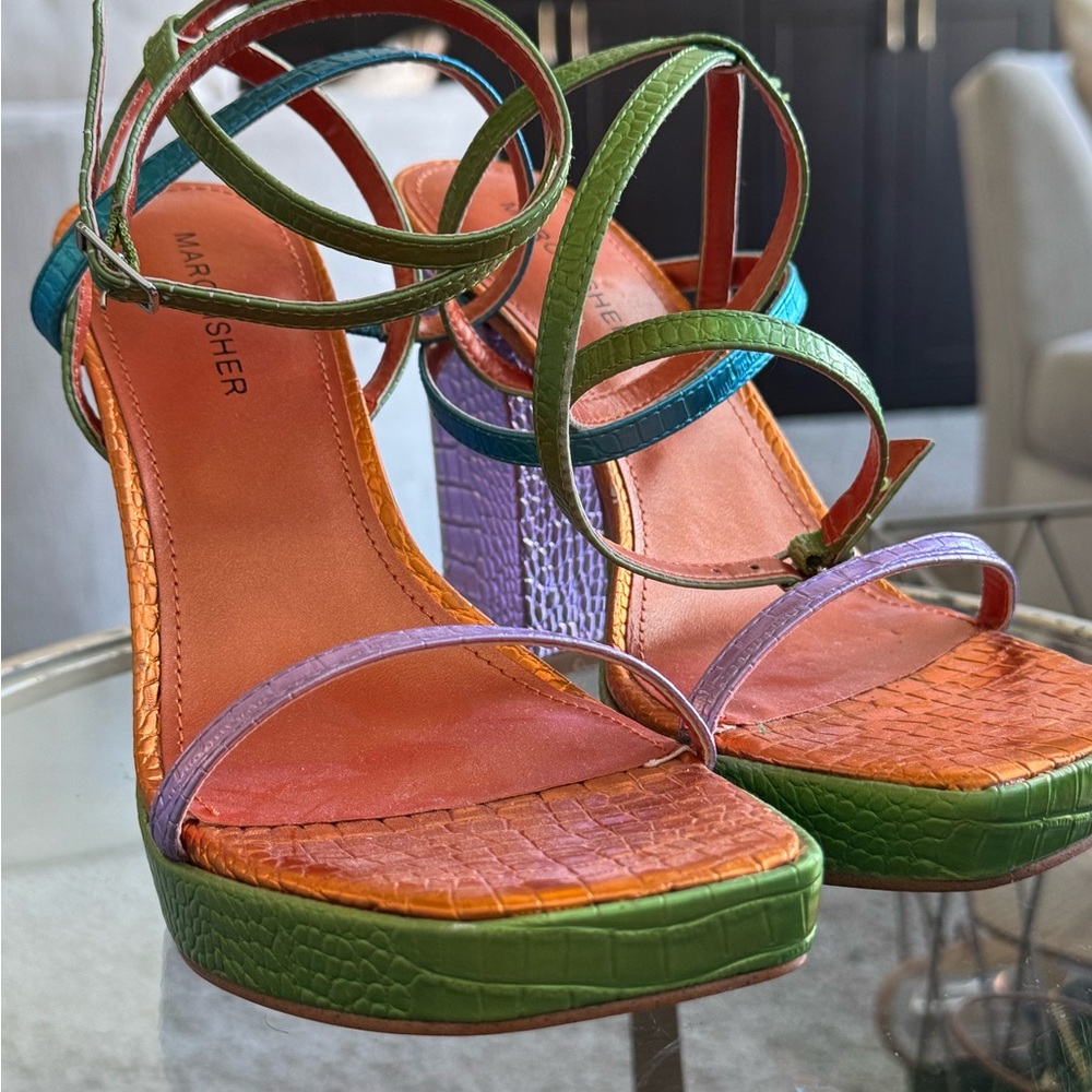 Metallic Color Block Marc Fisher Sandals. - image 4